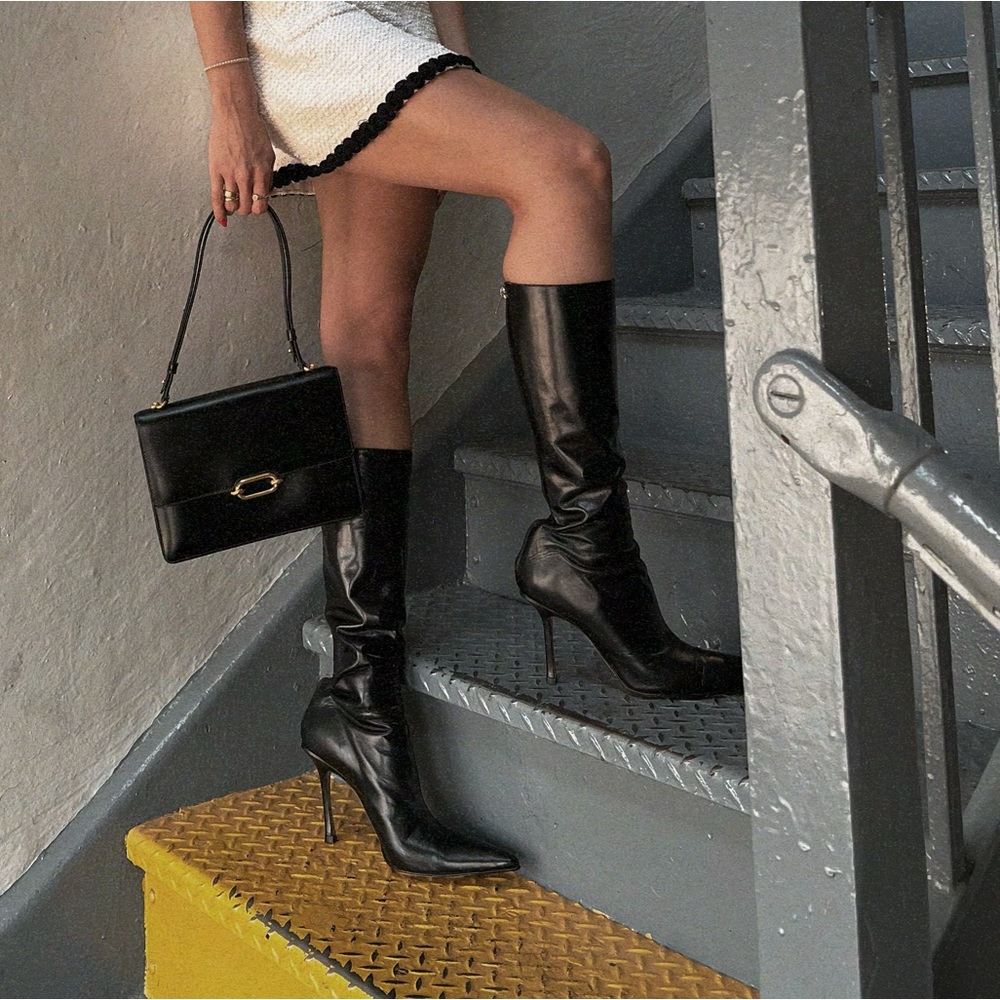 JIMMY CHOO/Vintage RARE hard to find SIZE 41 black high heel knee high boot - Picture 2 of 7
